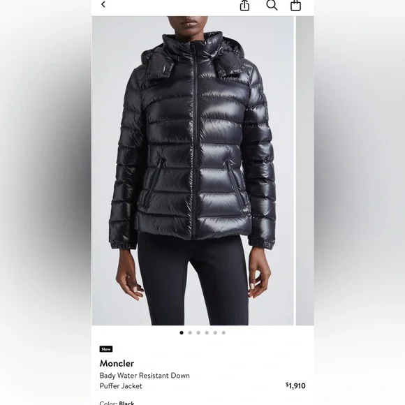 Moncler Womens Black Puffer Coat - Picture 6 of 6